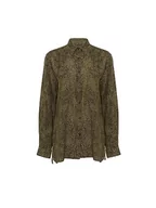 Bluzy damskie - LTB Jeans bluza damska yetogo, ciemnozielone czarne kropki 2983, M - miniaturka - grafika 1