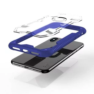 Zizo Proton Case Pancerne etui iPhone X ze szkłem 9H na ekran (Blue/Trans Clear) - Etui i futerały do telefonów - miniaturka - grafika 7