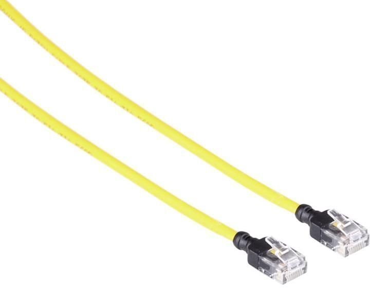Mercodan Kabel sieciowy RJ-45, Cat.6a, U/UTP, LSZH, Slim, żółty, 7.5 m 371925075