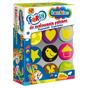 Bambino Farba Do Malowania Palcami 12 Kolorów Pieczątki Stempelki Ptaszek - Szkolne artykuły papiernicze - miniaturka - grafika 1