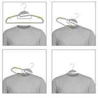 Wieszaki do szafy - Wieszak ubraniowy FLEXI komplet 10 sztuk szaro-żółty - miniaturka - grafika 1