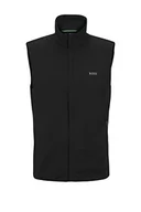 Garnitury - BOSS Męska kamizelka V Axis z wodoodpornej tkaniny z zamkiem błyskawicznym i logo, czarny (Black1), M - miniaturka - grafika 1