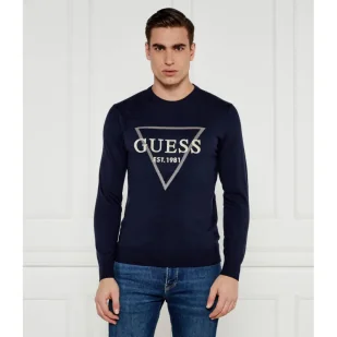 GUESS Sweter FABIAN Regular Fit z dodatkiem kaszmiru - Swetry męskie - miniaturka - grafika 1