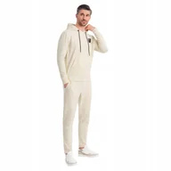 Dresy męskie - Męski komplet dresowy bluza z kapturem i spodnie kremowy Ombre Z107 V2 XL - miniaturka - grafika 1