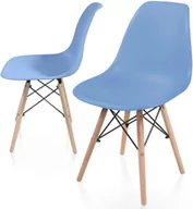 Krzesła - Zestaw krzeseł do jadalni z plastikowym siedziskiem, 2 sztuk - miniaturka - grafika 1
