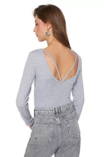 Trendyol Damskie body z dzianiny, szary, M - Body - miniaturka - grafika 1