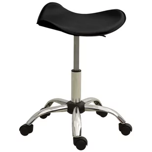 vidaXL Taboret kosmetyczny czarny sztuczna skóra 323684 - Taborety i hokery - miniaturka - grafika 1