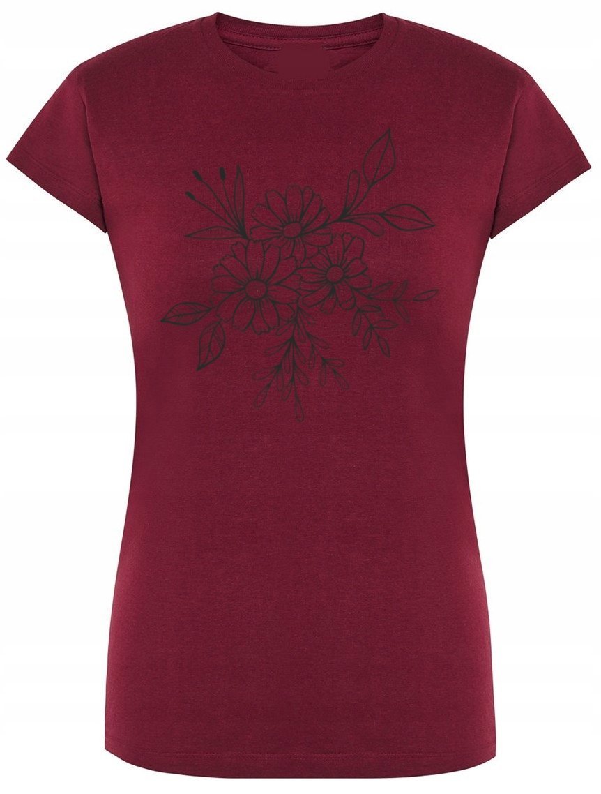 T-Shirt damski nadruk KWIATKI KWIATY Rozm.M