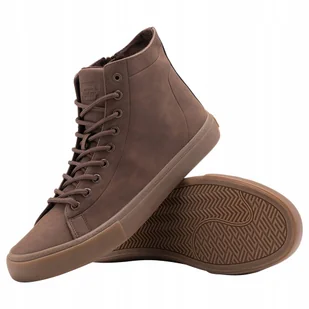 Trampki męskie wysokie wygodne buty brązowe eleganckie OM-FOTH-0187 V4 r 44 - Trampki męskie - miniaturka - grafika 1