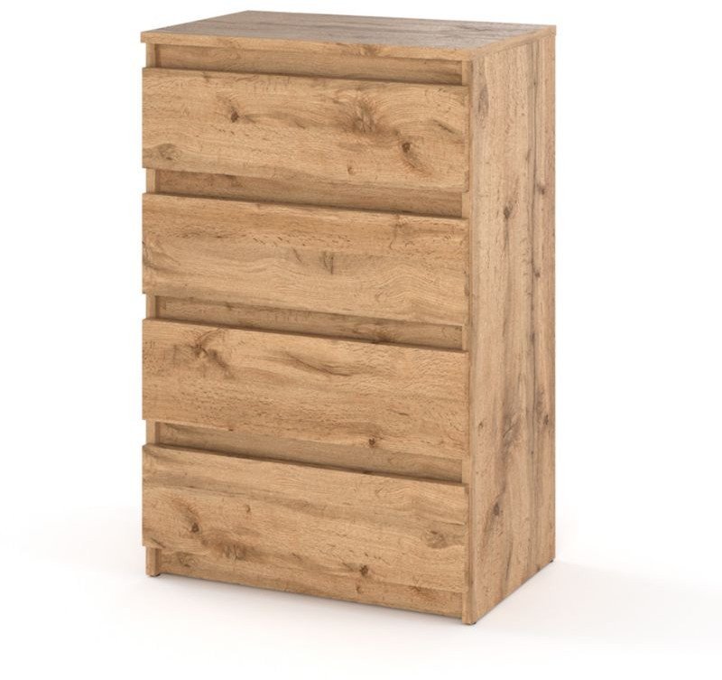Komoda 4 Szuflady Hugo Pojemna Szafka Drewniana Salon Sypialnia Dąb Wotan