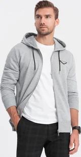 Ombre Clothing Bluza męska rozpinana Liostan szary melanż L - Bluzy męskie - miniaturka - grafika 1