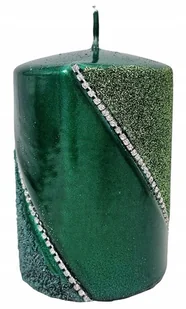 ŚWIECA ozdobna BOLERO NEW zielony 10cm ARTMAN walec - Świece - miniaturka - grafika 1