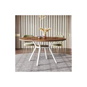 Stoły - Tribesigns Okrągły stół do jadalni z blatem z MDF, 120 * 120 * 75 cm, z czterema metalowymi nogami, biały, idealny w stylu retro skandynawskim - miniaturka - grafika 1