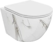 Miski WC - Mexen Lena miska wc Rimless z deską wolnoopadającą slim, duroplast, biała kamień - 30224094 - miniaturka - grafika 1