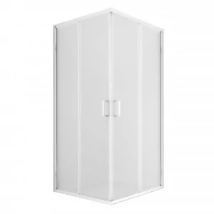 NEW TRENDY PROMOCJA K-0521 Kabina prysznicowa FERIA dwudrzwiowa kwadratowa U 80x80x185 perła 5mm - Brodziki prysznicowe - miniaturka - grafika 1