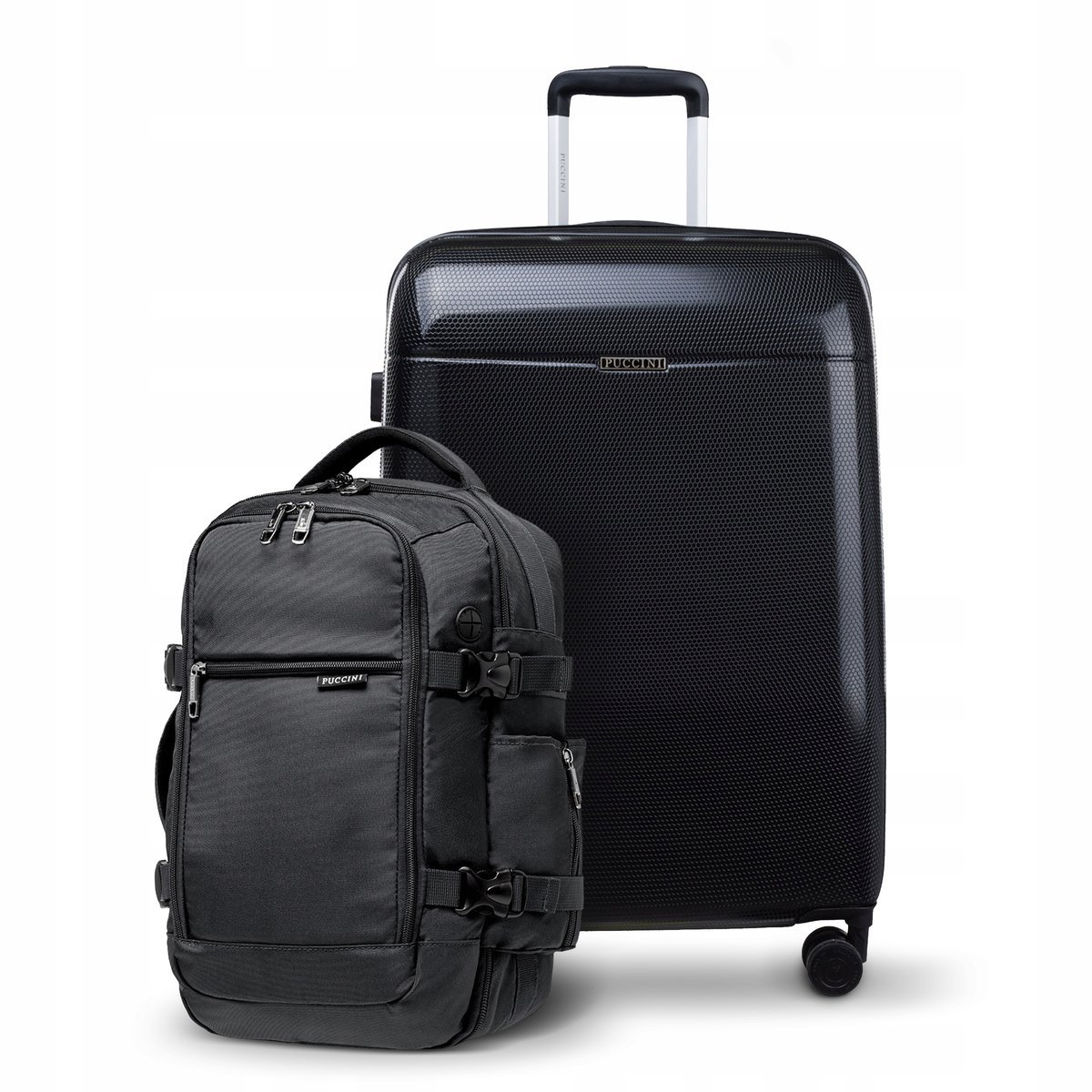 Walizka Średnia Podróżna PC + Plecak do Samolotu Easypack Zestaw na Prezent