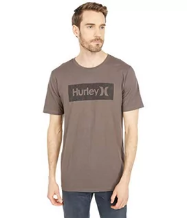 Koszule męskie - Hurley Męska koszula M Evd Wsh Oao Boxed Texture Ss brązowy Ironstone S DB3925 - grafika 1