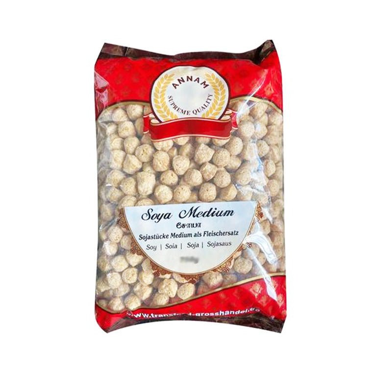 Kawałki sojowe Annam Soya Medium 750 g - wysokobiałkowe sprężyste idealne
