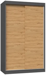 Szafa z drzwiami przesuwnymi antracyt + dąb artisan 120 cm A9-L69 - Szafy - miniaturka - grafika 1