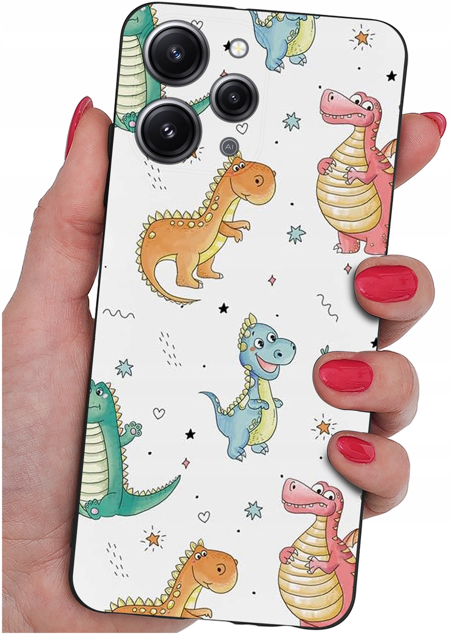 Etui do Xiaomi Redmi 12 4G WZORYSILIKONOWE MATT CASE + SZKŁO 9H