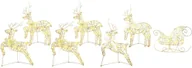 Ozdoby bożonarodzeniowe - vidaXL LED Renifery z 40 diodami LED 7 pcs złoty PET - miniaturka - grafika 1