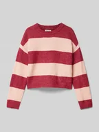 Swetry dla dziewczynek - Sweter z dzianiny o kroju regular fit z melanżowym wzorem w paski model ‘TALIO’ - miniaturka - grafika 1