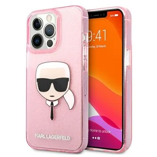 Karl Lagerfeld KLHCP13XKHTUGLP iPhone 13 Pro Max 6,7" różowy/pink hardcase Glitter Karl s Head KF000746 - Etui i futerały do telefonów - miniaturka - grafika 1
