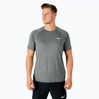 Koszulki sportowe męskie - Nike Koszulka treningowa męska Heather SS 001 czarna NESSB658 - grafika 1