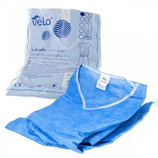 Velo jednorazowe Ubranie zabiegowe bluza + spodnie niebieskie / rozmiar S Jednorazowy komplet medyczny z wielowarstwowej włókniny SMS bluza + spodnie - Odzież medyczna - miniaturka - grafika 1