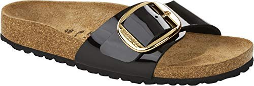BIRKENSTOCK Madrid Big Buckle klapki damskie, Patent Czarny, 41 EU