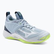 Buty sportowe damskie - Buty do siatkówki damskie Mizuno Wave Momentum 2 heather/white/neo lime - miniaturka - grafika 1