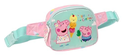 PEPPA PIG ICE CREAM Dziecięca, idealna dla młodzieży i dzieci w różnym wieku, wygodna i wszechstronna, jakość i wytrzymałość, 14x4x11 cm, jasnoróżowy/miętowy, Jasnoróżowy/Mięta zielona, Estándar,