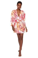 Sukienki - Trendyol Damska podstawowa sukienka oversize tkana, różowo-wielokolorowa, 40, Różowy-wielokolorowy, 66 - miniaturka - grafika 1