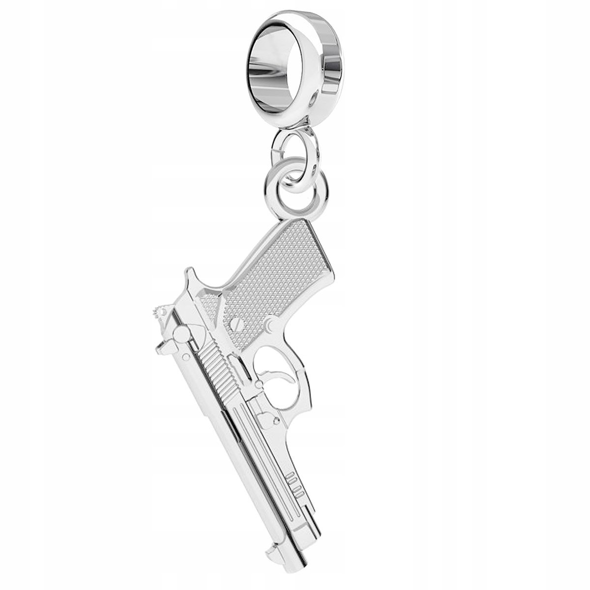 Charms Srebrny z Pistoletem Broń Beretta Mały Pistolet Gun SREBRO 925