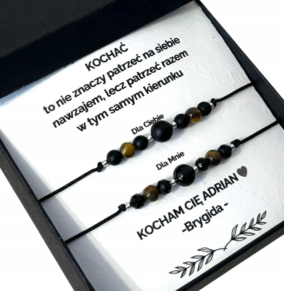 Bransoletki dla par,dla żony, mężą prezent na rocznicę kamienie