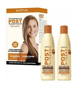 Kativa Zestaw POST z karatyną Szampon 250ml + odżywka 250ml dla włosów po zabiegu trwałego wygładzania - Szampony do włosów - miniaturka - grafika 2