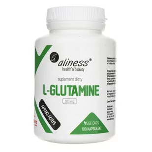Aliness L-Glutamine 500 mg, 100 kapsułe - Glutamina - miniaturka - grafika 1