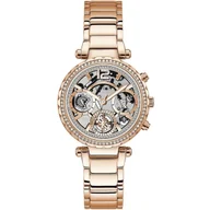 Zegarki damskie - Różowozłoty zegarek damski Guess Solstice z kryształkami GW0403L3 - miniaturka - grafika 1