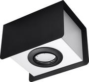 Lampy sufitowe - Sollux Lighting Lampa plafon Stereo 1, czarna, 40 W - miniaturka - grafika 1