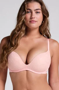 Hunkemöller Usztywniony biustonosz bez fiszbinów Lea Lace Różowy - Biustonosze - miniaturka - grafika 1