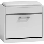 Szafki na buty - Topeshop Szafka na buty z siedziskiem, biały, 60x30x53 cm - miniaturka - grafika 1