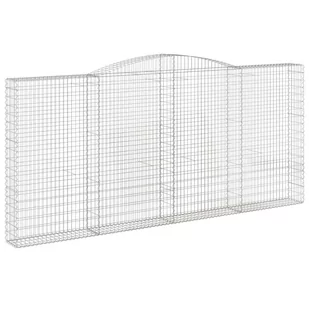 Kosze gabionowe, 2 szt, 400x30x180/200 cm, galwanizowane żelazo - Ogrodzenia - miniaturka - grafika 4