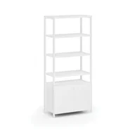 Inne meble biurowe - Ścianka półkowa HOME OFFICE z szafką z drzwiczkami, biała - miniaturka - grafika 1