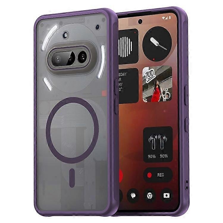 Kompatybilny z etui na telefon Nothing (3a) Kompatybilny z MagSafe Anti Drop PC + pokrowiec na telefon z TPU Fioletowy