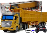 Zabawki zdalnie sterowane - LEANToys Ciężarówka Z Dużą Przyczepą Zdalnie Sterowana 27 Mhz 1:48 Żółta - miniaturka - grafika 1