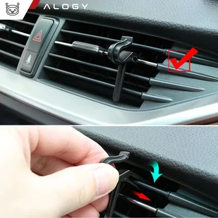 2x Organizer samochodowy na kratkę uchwyt zaczep do kratki auta samochodu box Alogy Car Air Vent Czarny - Części i akcesoria do laptopów - miniaturka - grafika 5