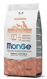 Monge puppy junior łosoś z ryżem 2,5kg - 2,5kg - Sucha karma dla psów - miniaturka - grafika 1
