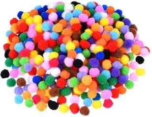 [59430] Pompony poliestrowe 1cm 120 sztuk mix kolorów - Prace ręczne dla dzieci - miniaturka - grafika 1