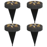 Lampy ogrodowe - vidaXL Solarne lampki gruntowe, z kolcami, 4 szt., ciepłe białe - miniaturka - grafika 1