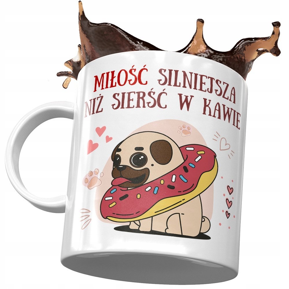 Kubek z Pieskiem Psem Psiakiem Słodki na Prezent z Nadrukiem ze Zdjęciem + Opakowanie na prezent (wzór 02)